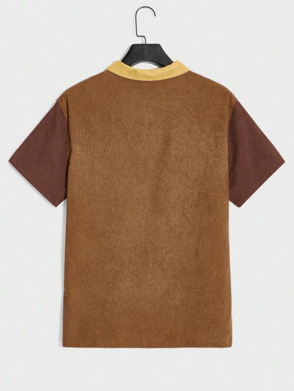 SWAVVY Polo blocs de couleurs pour homme, chemise décontractée blocs de couleurs à boutons, pour sortir, pour les amis – Image 13