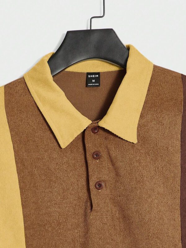 SWAVVY Polo blocs de couleurs pour homme, chemise décontractée blocs de couleurs à boutons, pour sortir, pour les amis – Image 14