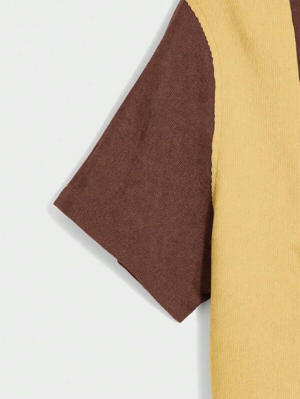 SWAVVY Polo blocs de couleurs pour homme, chemise décontractée blocs de couleurs à boutons, pour sortir, pour les amis – Image 15