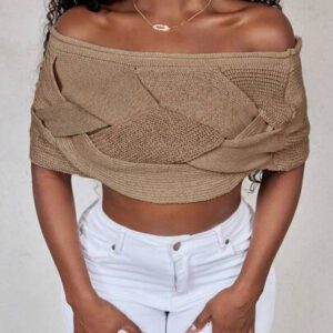 BamGleam Top tricoté pour dames (tricoté à la main, avec un écart de ± 3 cm)