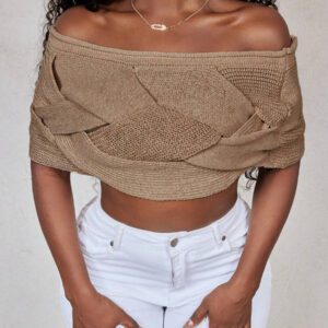 BamGleam Top tricoté pour dames (tricoté à la main, avec un écart de ± 3 cm)