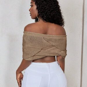 BamGleam Top tricoté pour dames (tricoté à la main, avec un écart de ± 3 cm)