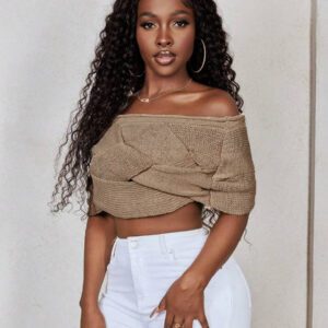 BamGleam Top tricoté pour dames (tricoté à la main, avec un écart de ± 3 cm)