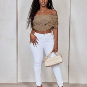 BamGleam Top tricoté pour dames (tricoté à la main, avec un écart de ± 3 cm)