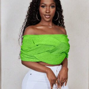 BamGleam Top tricoté pour dames (tricoté à la main, avec un écart de ± 3 cm)