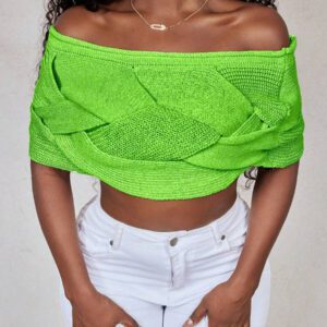 BamGleam Top tricoté pour dames (tricoté à la main, avec un écart de ± 3 cm)