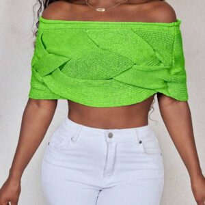 BamGleam Top tricoté pour dames (tricoté à la main, avec un écart de ± 3 cm)