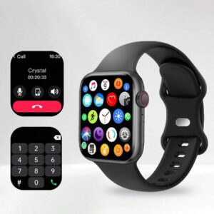 Montre Connectée Électronique Multifonctionnelle Unisexe À Écran Tactile De 1,83 Pouces Avec Bracelet En Silicone Noir, Plusieurs Modes De Sport, Appareil Photo, Notifications D'application Sociale, Suivi De Fréquence Cardiaque Et Sommeil, Connectivité, Compatible Avec Les Systèmes Android Et Ios