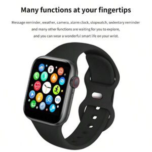 Montre Connectée Électronique Multifonctionnelle Unisexe À Écran Tactile De 1,83 Pouces Avec Bracelet En Silicone Noir, Plusieurs Modes De Sport, Appareil Photo, Notifications D'application Sociale, Suivi De Fréquence Cardiaque Et Sommeil, Connectivité, Compatible Avec Les Systèmes Android Et Ios
