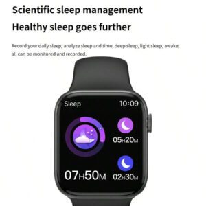 Montre Connectée Électronique Multifonctionnelle Unisexe À Écran Tactile De 1,83 Pouces Avec Bracelet En Silicone Noir, Plusieurs Modes De Sport, Appareil Photo, Notifications D'application Sociale, Suivi De Fréquence Cardiaque Et Sommeil, Connectivité, Compatible Avec Les Systèmes Android Et Ios
