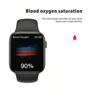 Montre Connectée Électronique Multifonctionnelle Unisexe À Écran Tactile De 1,83 Pouces Avec Bracelet En Silicone Noir, Plusieurs Modes De Sport, Appareil Photo, Notifications D'application Sociale, Suivi De Fréquence Cardiaque Et Sommeil, Connectivité, Compatible Avec Les Systèmes Android Et Ios