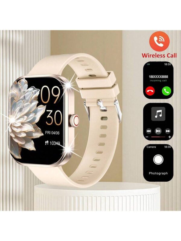 Nouvelle montre connectée Sport unisexe avec écran tactile full touch de 2,01 pouces et bracelet en silicone. Avec plus de 100 modes sport, appel sans fil, connexion sans fil à l'application, caméra à distance, musique sans fil, alarme, prévisions météorologiques, affichage TFT et batterie 180mAh. Cadeau idéal pour les hommes, les femmes, les amis, les amoureux et les parents pour les fêtes – Image 12