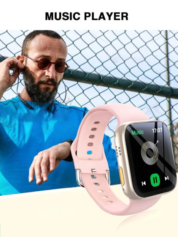 1 pièce Montre connectée sport en silicone unisexe avec fonctions multiples : rappel d'appel, compteur de pas, compteur de calories, notification de message. Compatible avec les téléphones iOS et Android. – Image 17