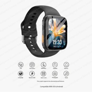 1 pièce Montre connectée sport en silicone unisexe avec fonctions multiples : rappel d'appel, compteur de pas, compteur de calories, notification de message. Compatible avec les téléphones iOS et Android.