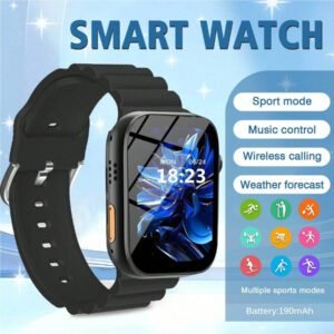 1 pièce Montre connectée sport en silicone unisexe avec fonctions multiples : rappel d'appel, compteur de pas, compteur de calories, notification de message. Compatible avec les téléphones iOS et Android.