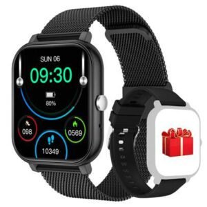 Nouvelle montre connectée de 1,83 pouces avec écran tactile complet, TFT grand écran et bracelet en silicone inclus. Plus de 100 modes sportifs, podomètre, prévisions météorologiques, appel sans fil, batterie 180mAh, notifications, caméra à distance, musique sans fil, fond d'écran personnalisable. Convient comme cadeau pour les étudiants, les personnes âgées, les amoureux, les amis