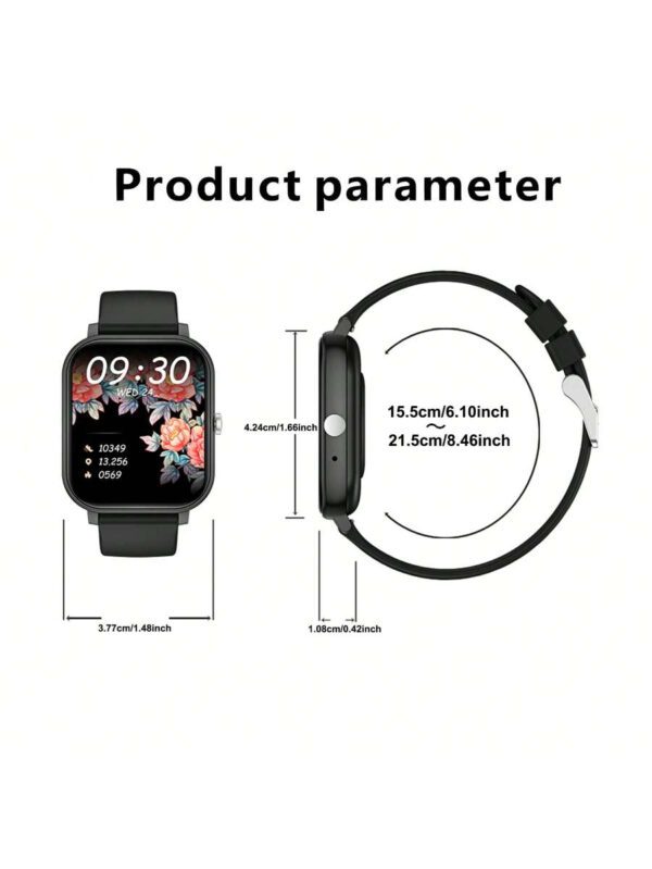 Nouvelle montre connectée de 1,83 pouces avec écran tactile complet, TFT grand écran et bracelet en silicone inclus. Plus de 100 modes sportifs, podomètre, prévisions météorologiques, appel sans fil, batterie 180mAh, notifications, caméra à distance, musique sans fil, fond d'écran personnalisable. Convient comme cadeau pour les étudiants, les personnes âgées, les amoureux, les amis – Image 5