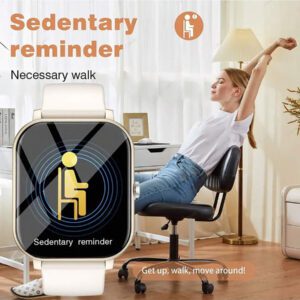 Nouvelle montre connectée de 1,83 pouces avec écran tactile complet, TFT grand écran et bracelet en silicone inclus. Plus de 100 modes sportifs, podomètre, prévisions météorologiques, appel sans fil, batterie 180mAh, notifications, caméra à distance, musique sans fil, fond d'écran personnalisable. Convient comme cadeau pour les étudiants, les personnes âgées, les amoureux, les amis