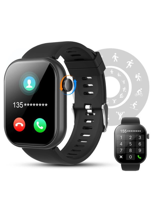 1 pièce Montre connectée polyvalente avec grand écran de 2,01 pouces, appel sans fil, réception de messages, podomètre, compteur de calories, alarme, prévisions météorologiques, plusieurs modes sportifs, cadran personnalisable, compatible avec les smartphones iOS et Android – Image 2