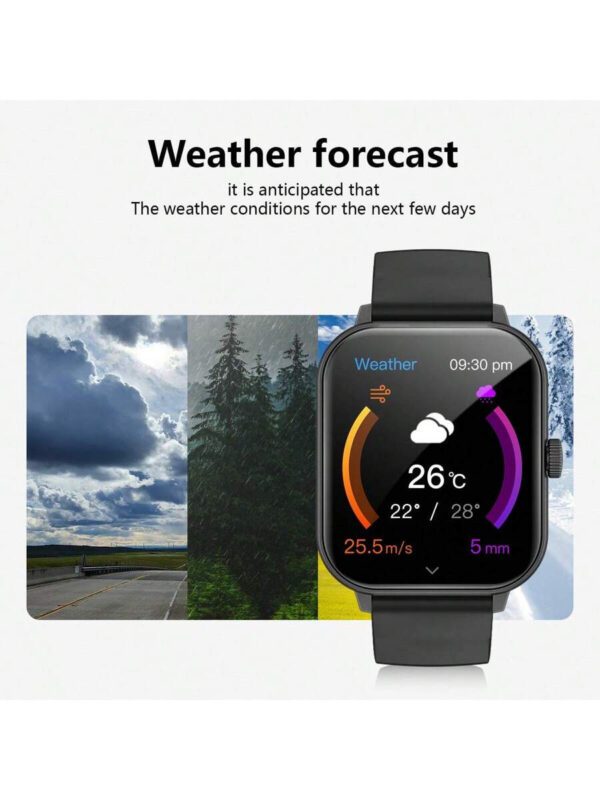 1 pièce Montre intelligente de sport en silicone unisexe, appels, comptage des pas, suivi des calories, de la distance, modes multisports, alarme, rappel d'appel et de message, écran tactile HD 2,01", compatible avec Android et iOS – Image 7