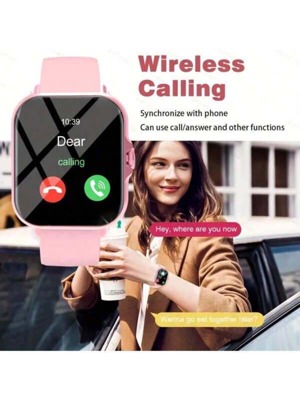 Montre connectée unisexe, réponse d'appel, rappel de message, contrôle de la musique, photographie à distance, compteur de pas, suivi des calories, modes multisports, réveil, notification d'appel et de message, 190mAh, écran tactile full screen de 1,83 pouces, compatible Android et iOS – Image 8