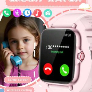 1 pièce Montre connectée sportive idéale pour les adolescents, écran tactile HD 1,83" grand écran, prise d'appel téléphonique, podomètre, calories, modes sportifs multiples, alarme, rappel d'appel/message, lecture de musique, rappel de sédentarité, compatible Android et iOS, convient pour l'école, le sport, les fêtes et autres scénarios