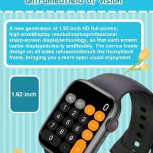 1 pièce Montre connectée multifonctionnelle avec écran tactile de 4,65 cm (1,83 pouces), bracelet en silicone, différents modes sportifs, contrôle de l'appareil photo, notifications d'applications sociales, Bluetooth, compatible Android et iOS, batterie 180 mAh, idéale pour l'école et le sport