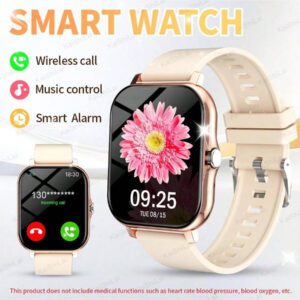 Montre connectée sport haute définition tactile de 4,65 cm, montre pour hommes, appel sans fil, rappel de message, rappel d'alarme, plusieurs modes sport, photographie à distance, lecture de musique, montre connectée multifonction, compatible avec les smartphones Android et iOS