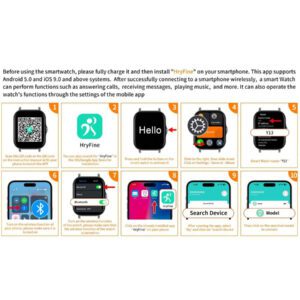 Montre connectée sport haute définition tactile de 4,65 cm, montre pour hommes, appel sans fil, rappel de message, rappel d'alarme, plusieurs modes sport, photographie à distance, lecture de musique, montre connectée multifonction, compatible avec les smartphones Android et iOS