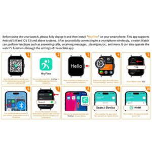 Montre connectée sport haute définition tactile de 4,65 cm, montre pour hommes, appel sans fil, rappel de message, rappel d'alarme, plusieurs modes sport, photographie à distance, lecture de musique, montre connectée multifonction, compatible avec les smartphones Android et iOS