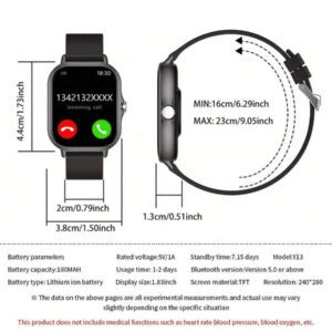 Montre connectée sport haute définition tactile de 4,65 cm, montre pour hommes, appel sans fil, rappel de message, rappel d'alarme, plusieurs modes sport, photographie à distance, lecture de musique, montre connectée multifonction, compatible avec les smartphones Android et iOS