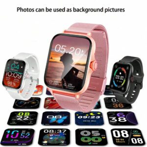 Eytlptoc Montre connectée avec réception d'appels et de messages sans fil, montre de sport multifonction pour la course et la randonnée, grand écran tactile de 1,85 pouce, batterie de 250 mAh, compatible avec les téléphones Android et iOS, design unisexe à la mode.