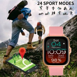 Eytlptoc Montre connectée avec réception d'appels et de messages sans fil, montre de sport multifonction pour la course et la randonnée, grand écran tactile de 1,85 pouce, batterie de 250 mAh, compatible avec les téléphones Android et iOS, design unisexe à la mode.
