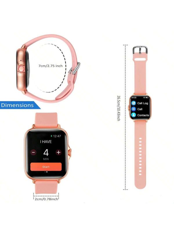 Eytlptoc Montre connectée avec réception d'appels et de messages sans fil, montre de sport multifonction pour la course et la randonnée, grand écran tactile de 1,85 pouce, batterie de 250 mAh, compatible avec les téléphones Android et iOS, design unisexe à la mode. – Image 4