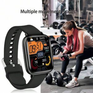 Eytlptoc Montre connectée avec réception d'appels et de messages sans fil, montre de sport multifonction pour la course et la randonnée, grand écran tactile de 1,85 pouce, batterie de 250 mAh, compatible avec les téléphones Android et iOS, design unisexe à la mode.