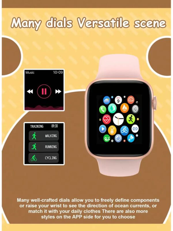 1 pièce Montre connectée multifonctionnelle pour enfants avec écran tactile de 1,44 po, bracelet en silicone, plusieurs modes sportifs, contrôle de l'appareil photo, notifications des réseaux sociaux, compatible Bluetooth avec Android et iOS, convient pour l'école, les sports et autres occasions – Image 15
