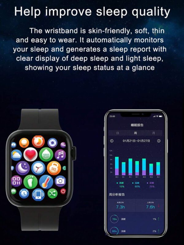 Nouvelle montre intelligente à la mode pour étudiants, avec fonctions d'appel, de musique, de météo et de sport – Image 7