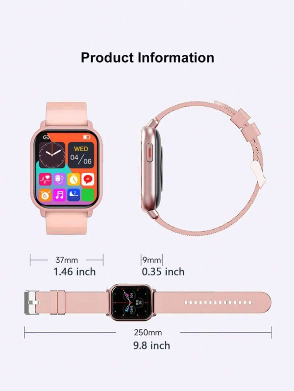 Montre intelligente avec écran tactile HD de 1,85 pouces, appel/numérotation sans fil, notifications d'applications multiples, convient aux hommes et aux femmes, tracker de fitness, cadran personnalisable, contrôle de la musique, compatible avec Apple/Android – Image 4