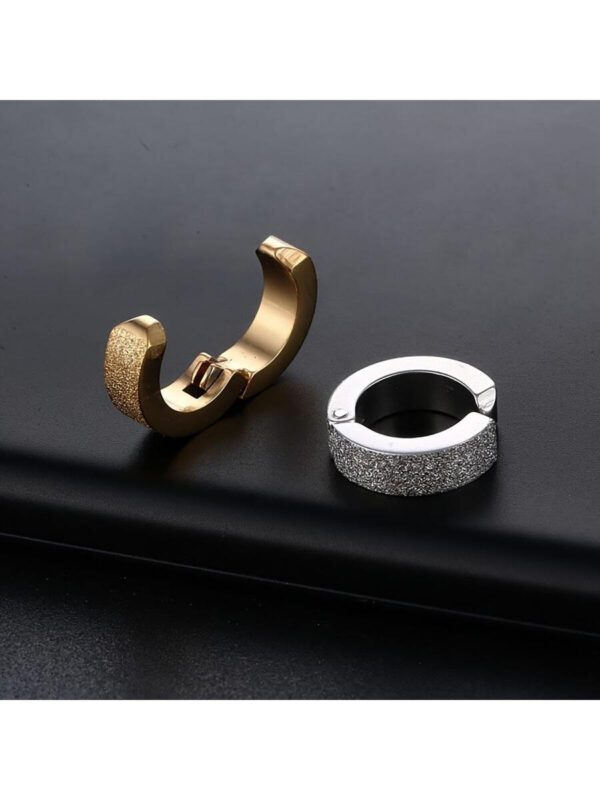 3 Pièces Clips D'oreilles Homme Garçon punk En Acier Inoxydable Non Perçant Boucles D'oreilles Pour Femme – Image 3
