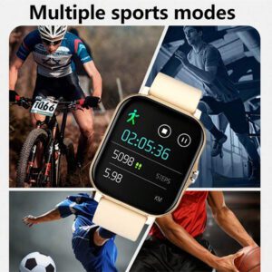 Montre connectée avec appel/numérotation sans fil, modes sportifs multiples, alerte et rejet d'appel, notification de message, convient aux hommes et aux femmes, compatible avec iOS/Android