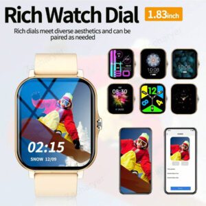 Montre connectée avec appel/numérotation sans fil, modes sportifs multiples, alerte et rejet d'appel, notification de message, convient aux hommes et aux femmes, compatible avec iOS/Android