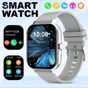 Nouvelle montre intelligente mode tactile HD full touch de 1,83 pouce avec fonction d'appel sans fil (cadran, réponse), cadrans de montre massifs, surveillance des exercices, rappel de messages, rappels d'applications multiples, convient aux téléphones Android et iOS, un cadeau parfait pour les hommes et les femmes