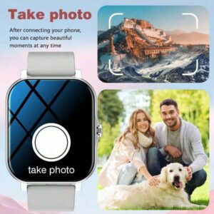 Nouvelle montre intelligente mode tactile HD full touch de 1,83 pouce avec fonction d'appel sans fil (cadran, réponse), cadrans de montre massifs, surveillance des exercices, rappel de messages, rappels d'applications multiples, convient aux téléphones Android et iOS, un cadeau parfait pour les hommes et les femmes