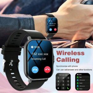 Nouvelle montre intelligente mode tactile HD full touch de 1,83 pouce avec fonction d'appel sans fil (cadran, réponse), cadrans de montre massifs, surveillance des exercices, rappel de messages, rappels d'applications multiples, convient aux téléphones Android et iOS, un cadeau parfait pour les hommes et les femmes