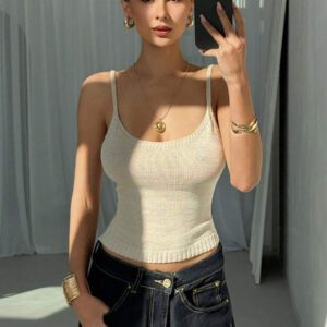 Aloruh Camisole sexy à nouer dans le dos en tricot pour femmes, idéale pour les vacances