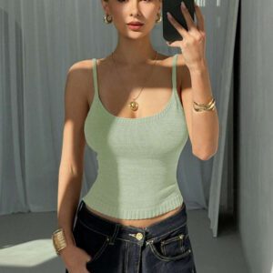 Aloruh Camisole sexy à nouer dans le dos en tricot pour femmes, idéale pour les vacances