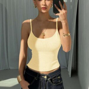 Aloruh Camisole sexy à nouer dans le dos en tricot pour femmes, idéale pour les vacances