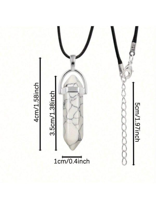 1/5/10/20 pièces Collier pendentif de perles de verre cristal naturel pour hommes, bijoux en pierres de chakra cristal unisexe, corde en PU, cadeaux de couple, fournitures de fête – Image 13