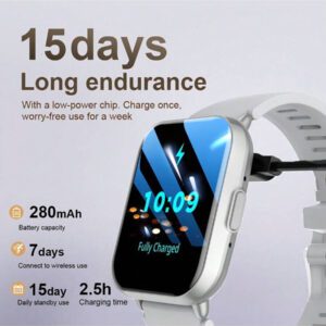 Montre connectée haut de gamme 2025 pour femmes et hommes, écran HD 1,83", prise en charge des appels sans fil, des rappels d'informations et des alertes d'alarme, étanche jusqu'à 1ATM, montre connectée avec tracker de fitness, compatible avec plus de 100 modes sportifs, compatible avec iOS/Android
