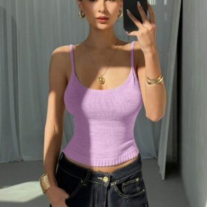 Aloruh Camisole sexy à nouer dans le dos en tricot pour femmes, idéale pour les vacances